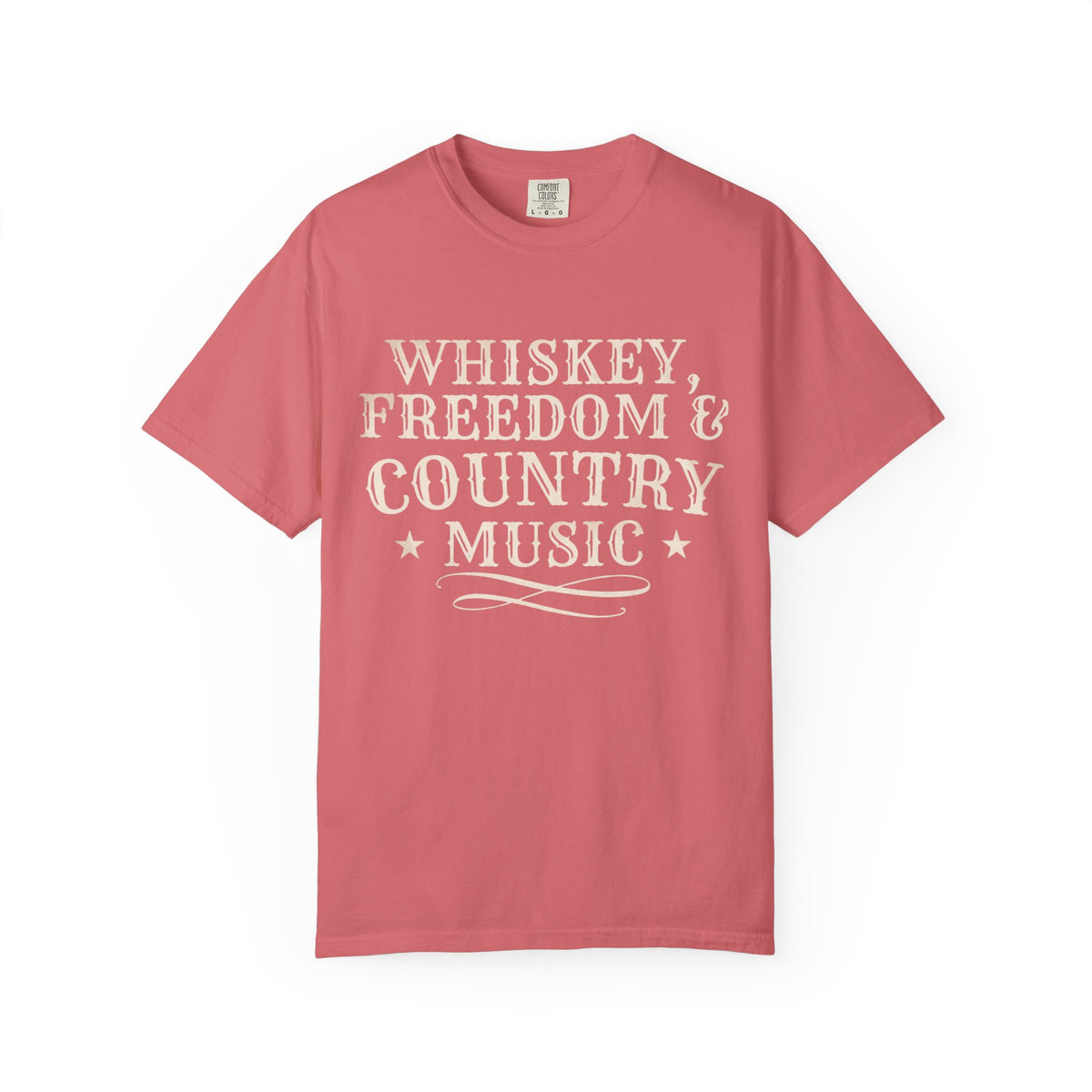 Country Music Graphic T-Shirt — "Whiskey, Freedom & Country Music" Tee