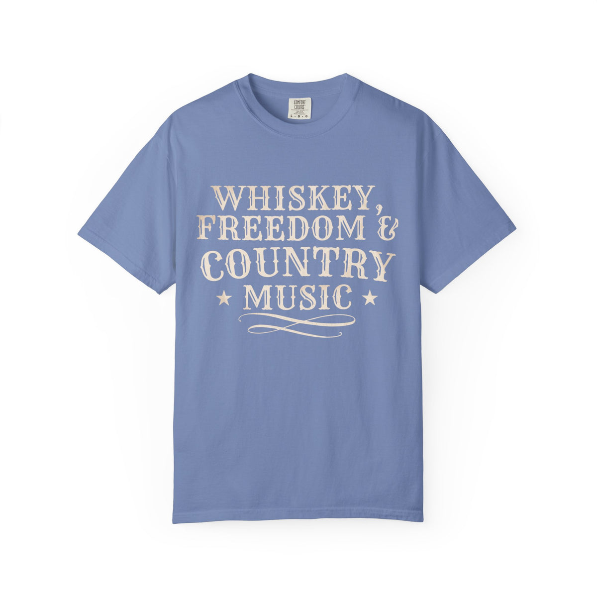 Country Music Graphic T-Shirt — "Whiskey, Freedom & Country Music" Tee