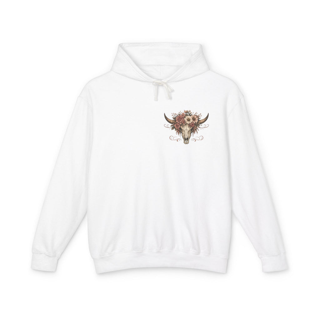 Pretty But Feral Bull Skull Hoodie — Floral Western Graphic Hoodie