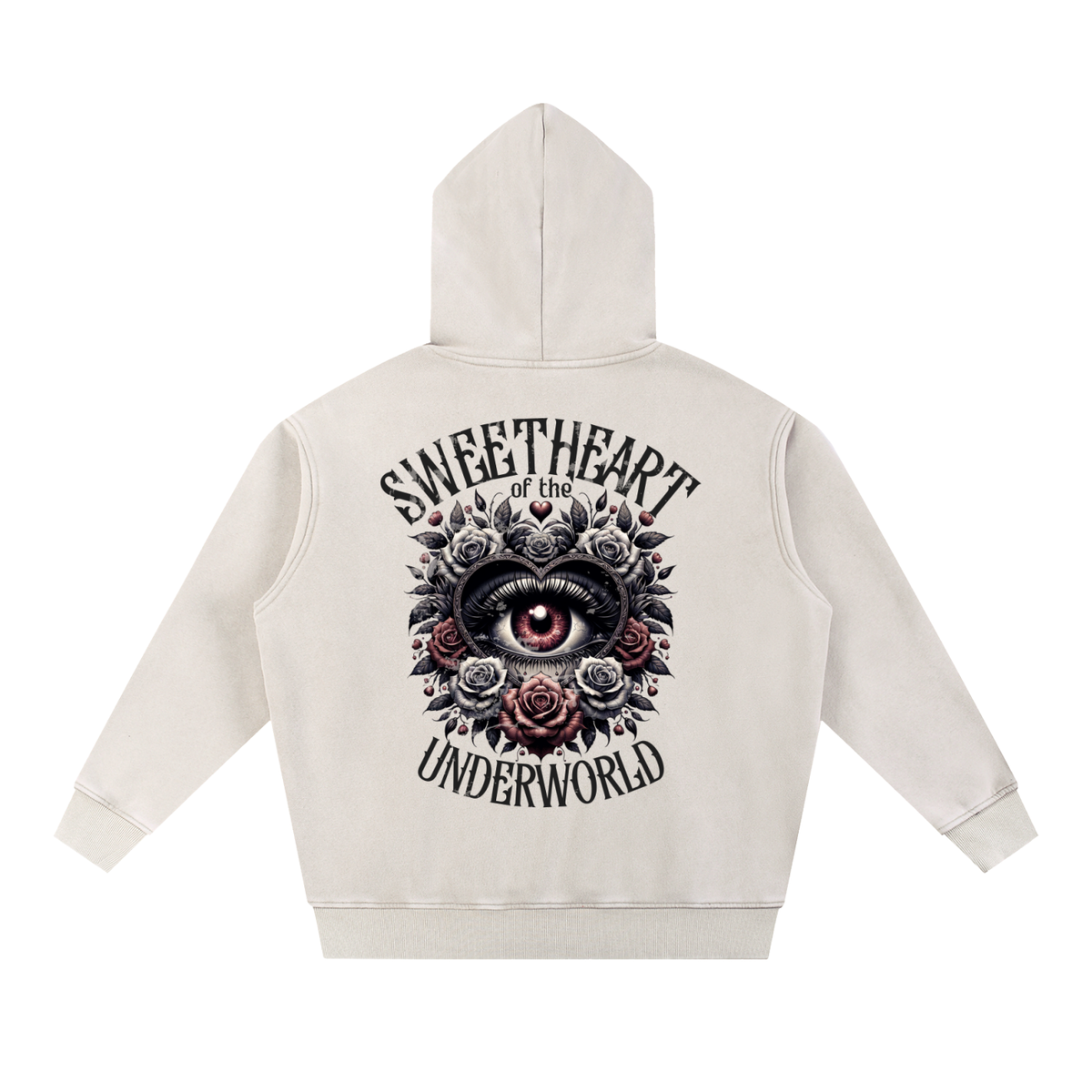 Sweetheart of the Underworld Snow Wash Fleece Oversize Hoodie
