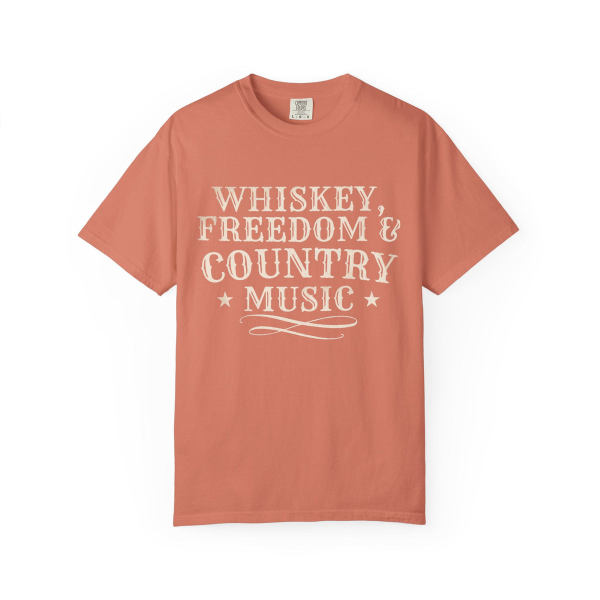Country Music Graphic T-Shirt — "Whiskey, Freedom & Country Music" Tee