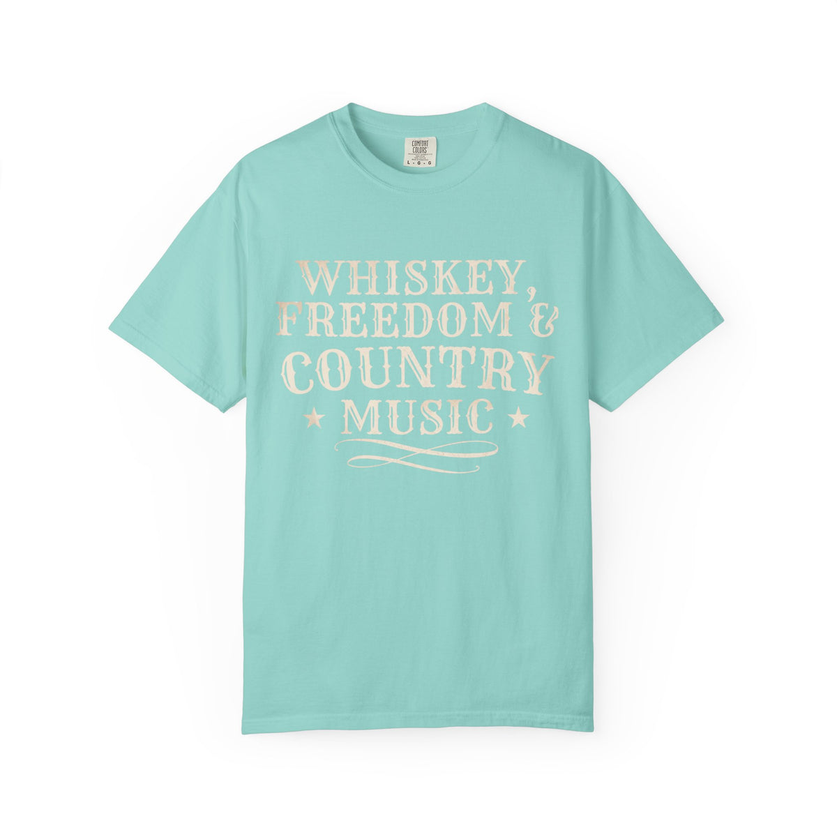 Country Music Graphic T-Shirt — "Whiskey, Freedom & Country Music" Tee