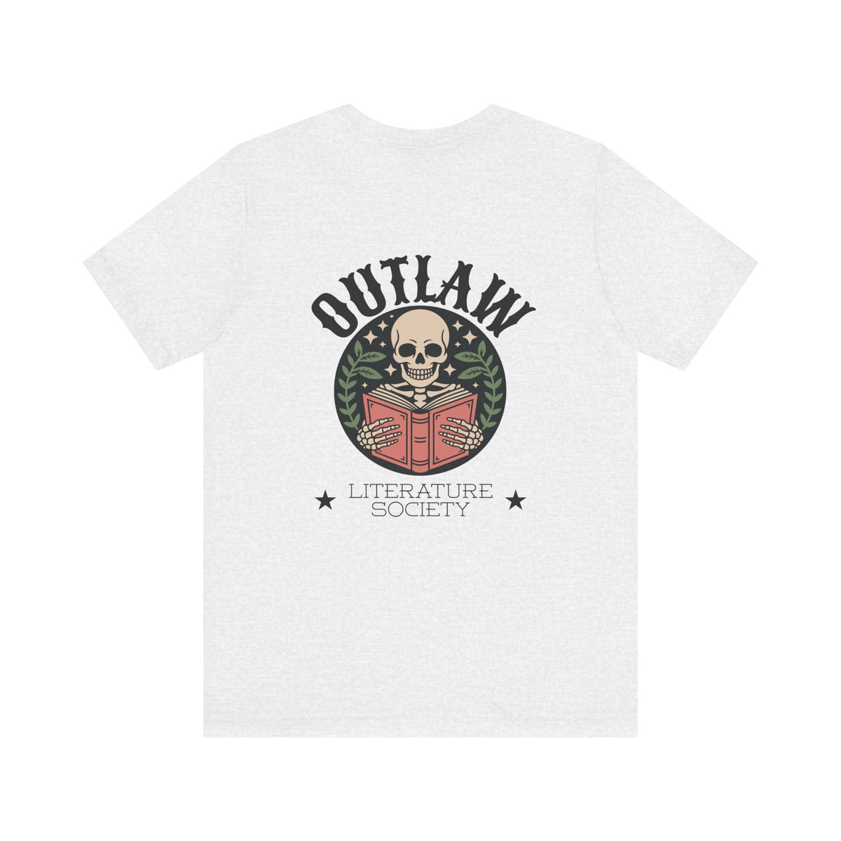 Outlaw Literature Society Tee — Skull Reading Graphic T-Shirt