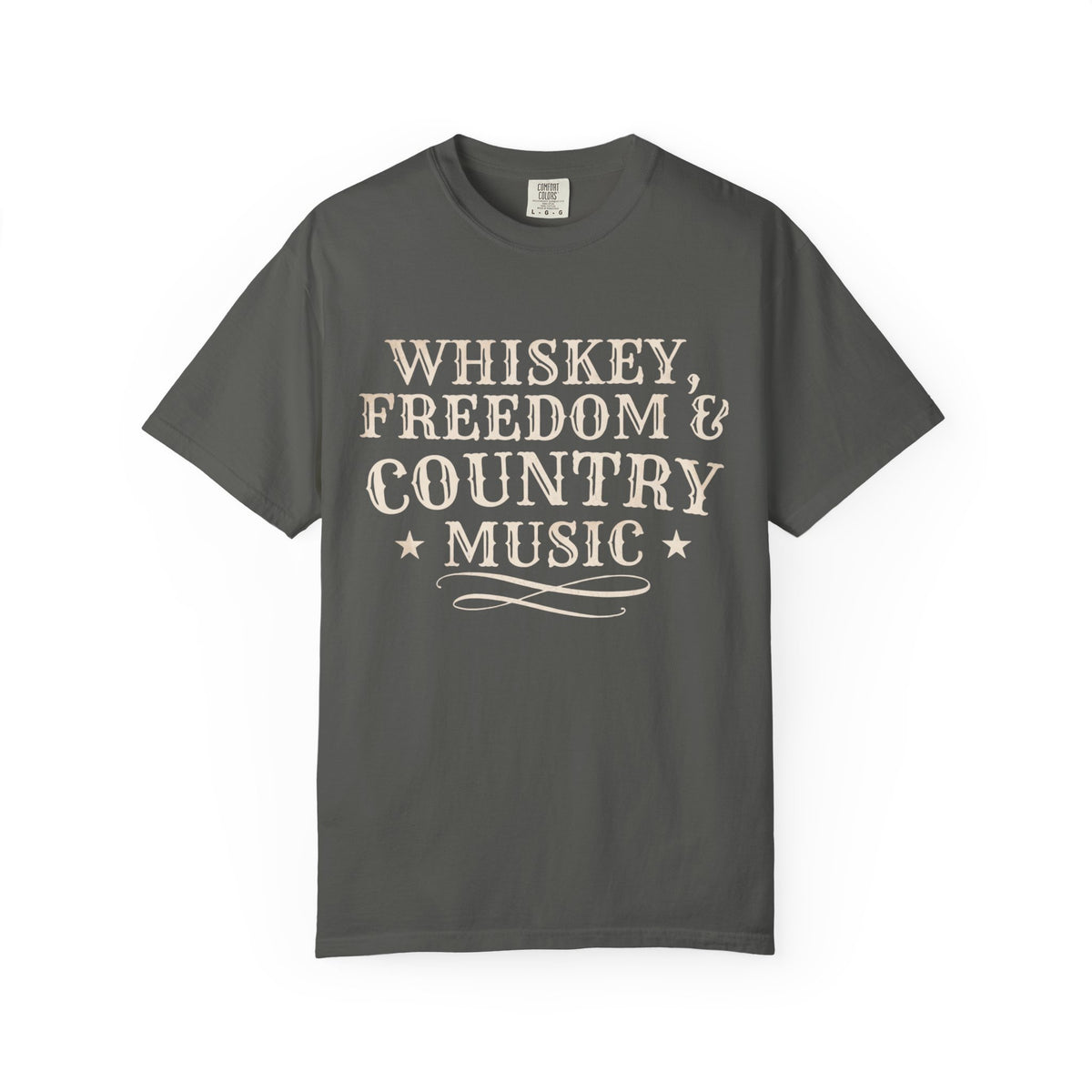 Country Music Graphic T-Shirt — "Whiskey, Freedom & Country Music" Tee