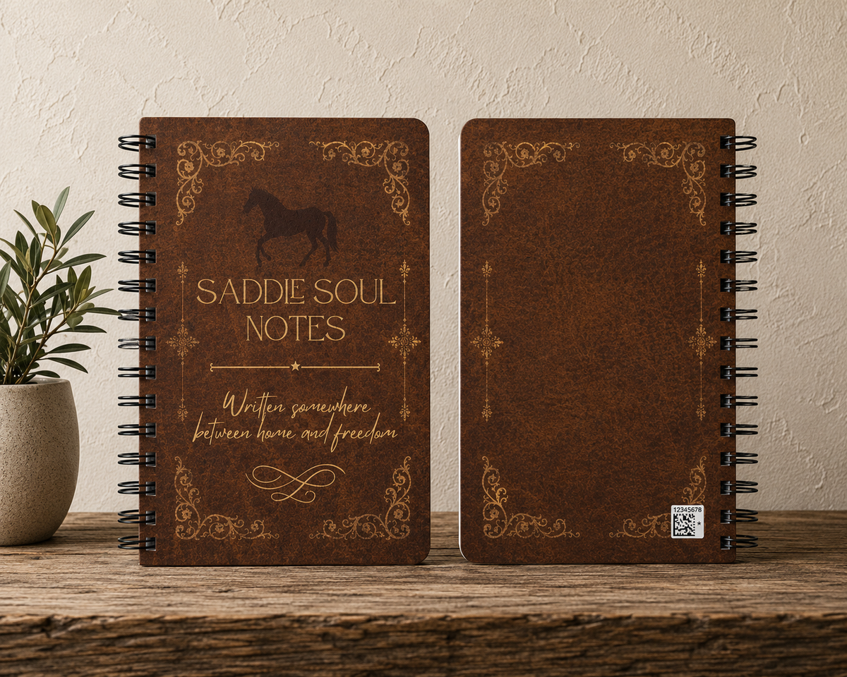 Saddle Soul Notes Spiral Journal — Rustic Equestrian Notebook for Horse Lovers
