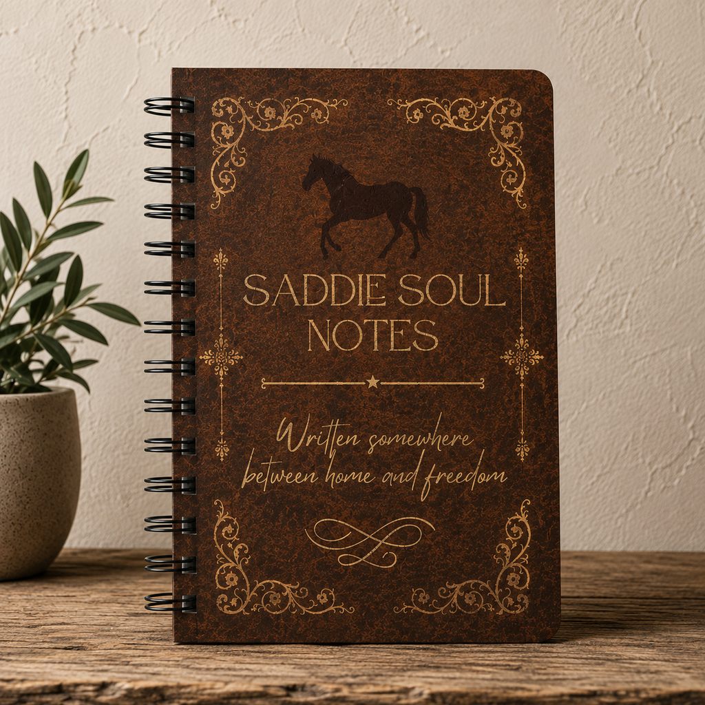Saddle Soul Notes Spiral Journal — Rustic Equestrian Notebook for Horse Lovers
