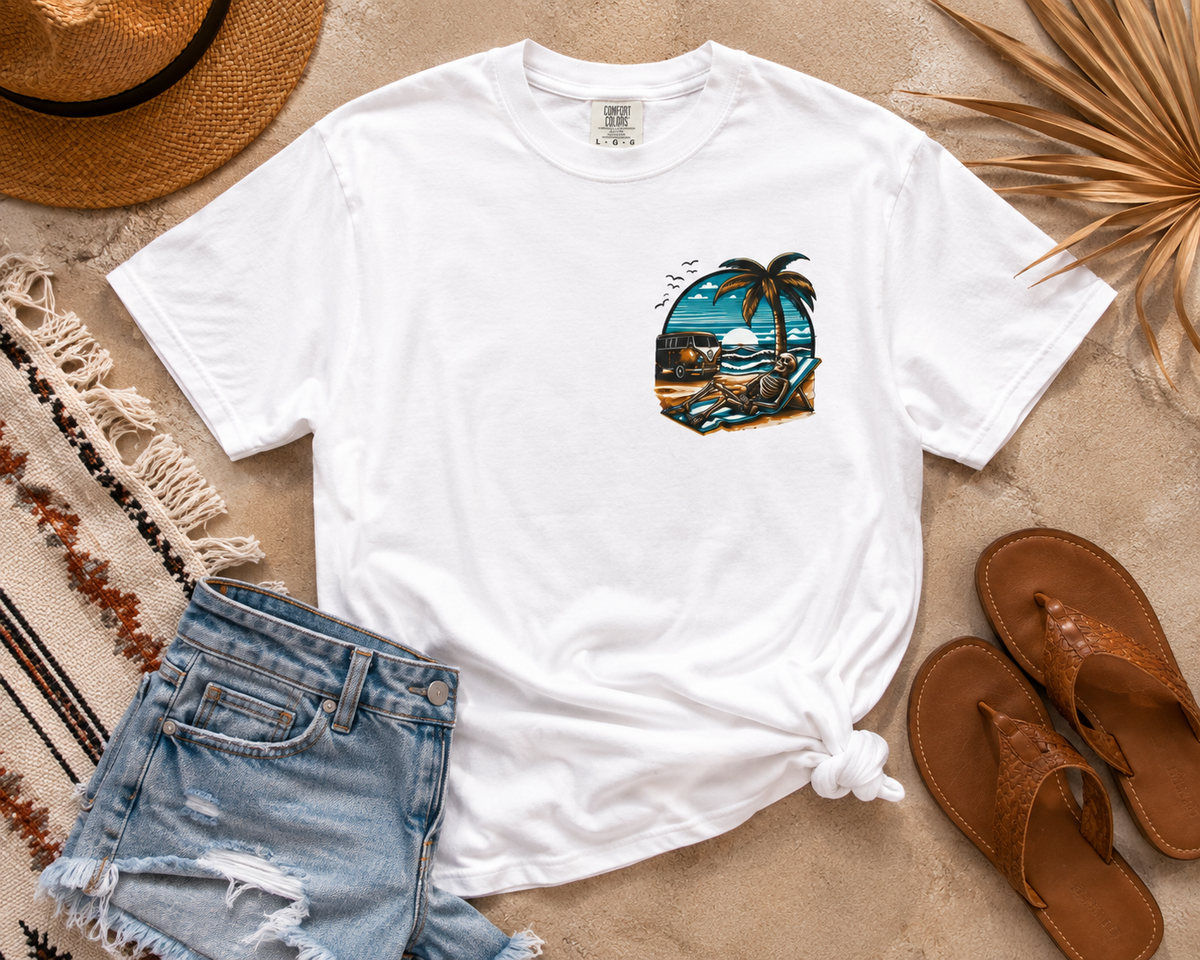 Graphic T-Shirt — "Reckless Darling: Tan Lines, Thick Thighs & Bad Decisions" Beach Van Design