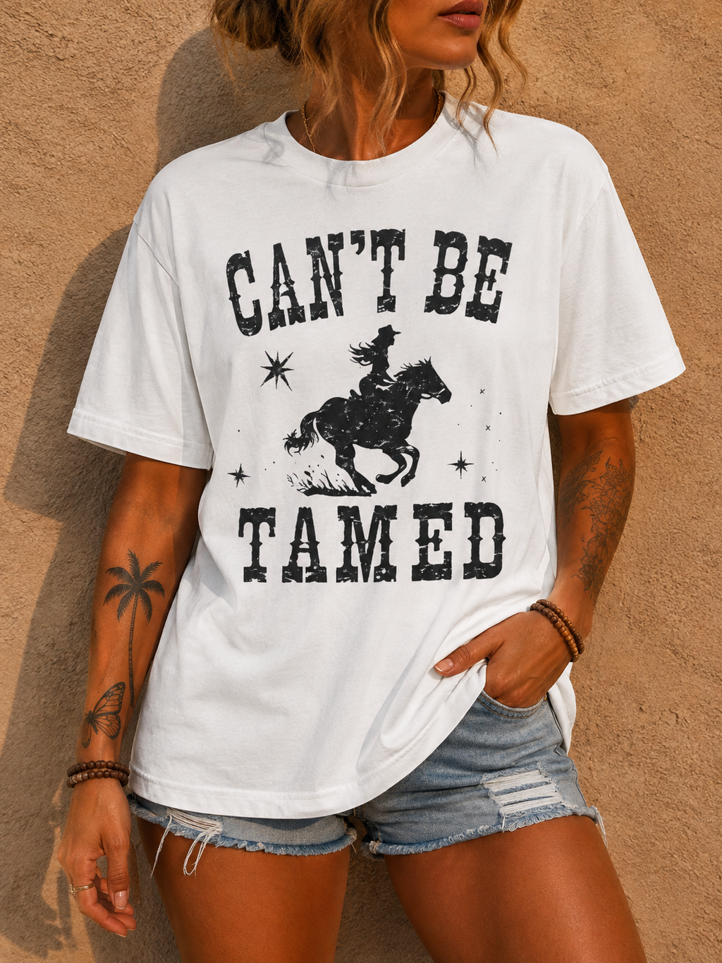 Can’t Be Tamed Western T-Shirt — Cowboy Horse Graphic Tee