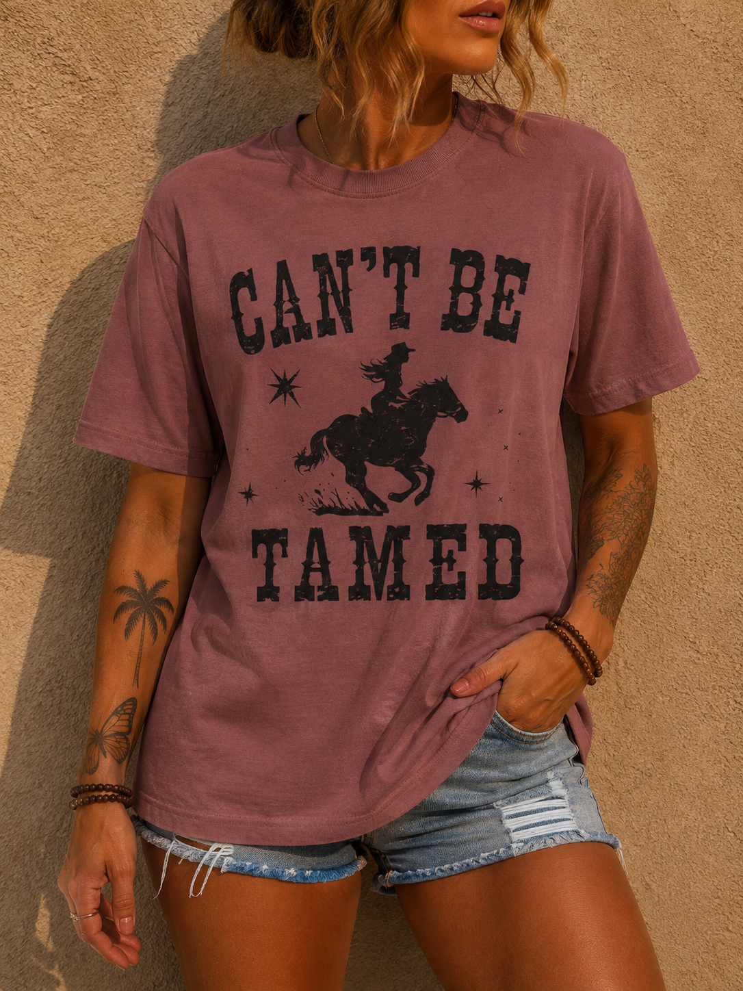 Can’t Be Tamed Western T-Shirt — Cowboy Horse Graphic Tee