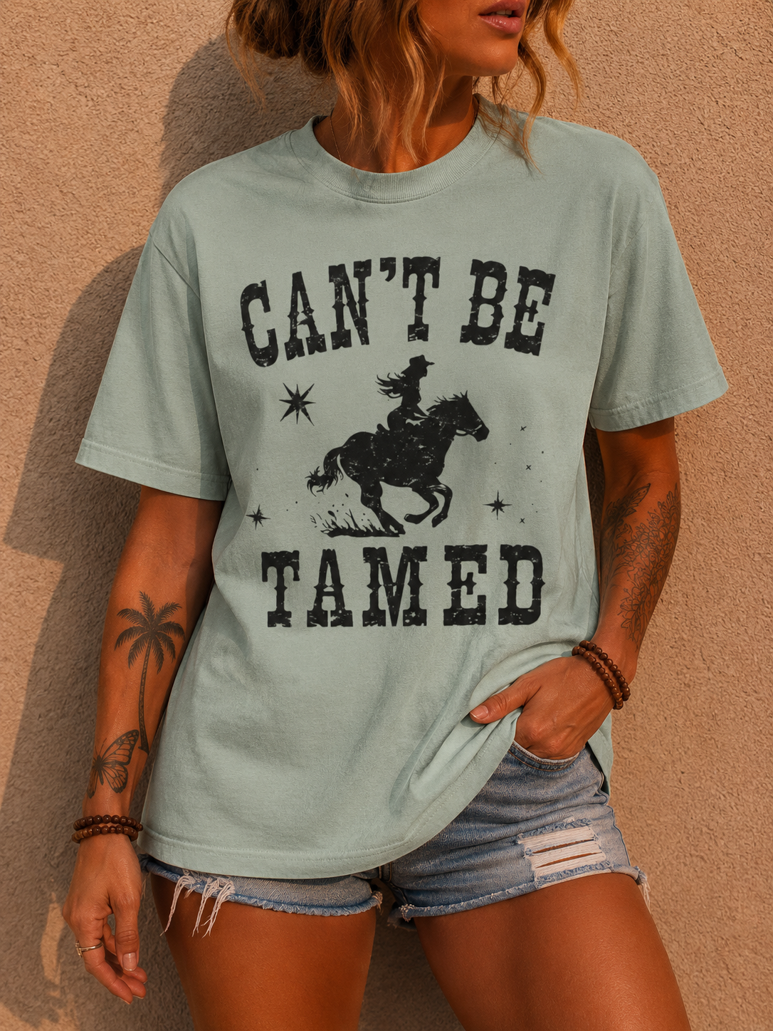 Can’t Be Tamed Western T-Shirt — Cowboy Horse Graphic Tee