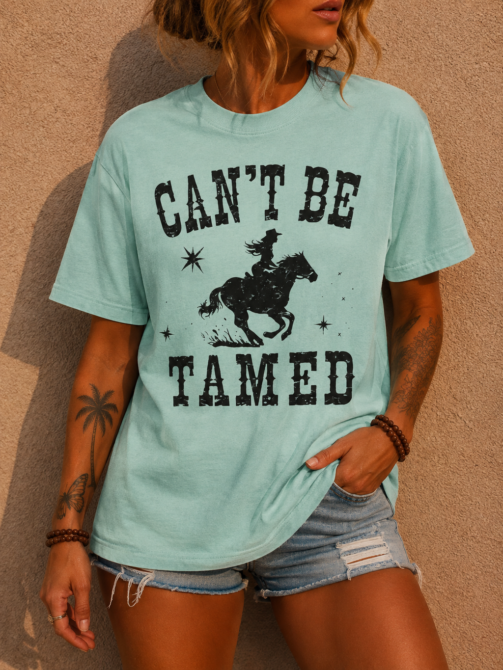 Can’t Be Tamed Western T-Shirt — Cowboy Horse Graphic Tee