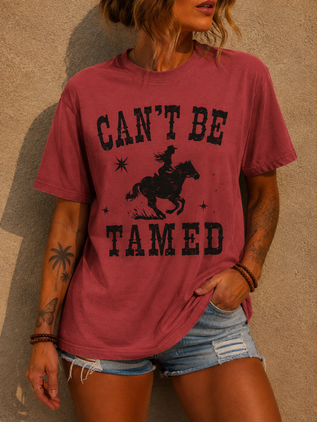 Can’t Be Tamed Western T-Shirt — Cowboy Horse Graphic Tee