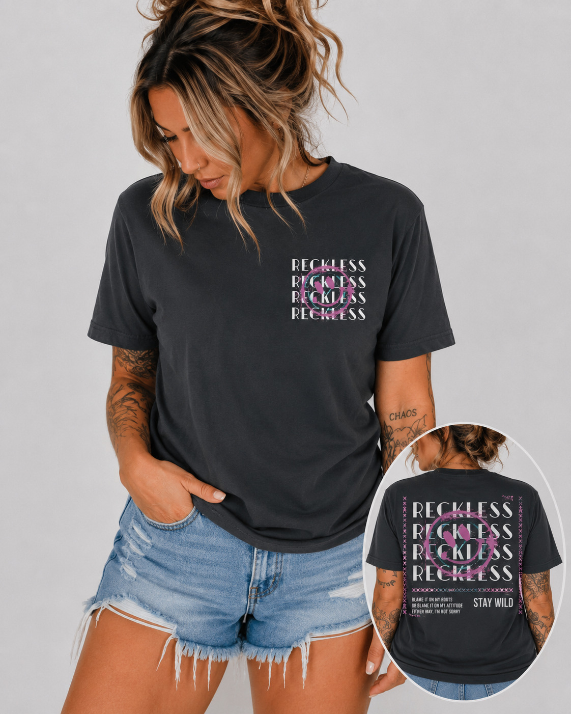 Reckless Graphic Tee — 'Stay Wild' Retro Skate-Inspired T-Shirt