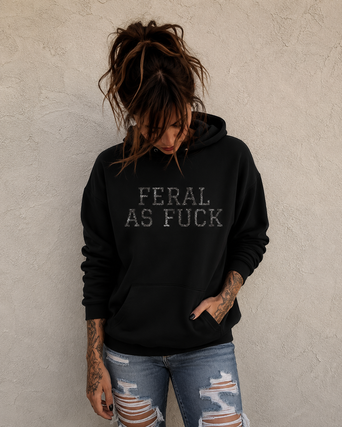 Feral As F*** Hoodie — Bold Graphic Statement Pullover
