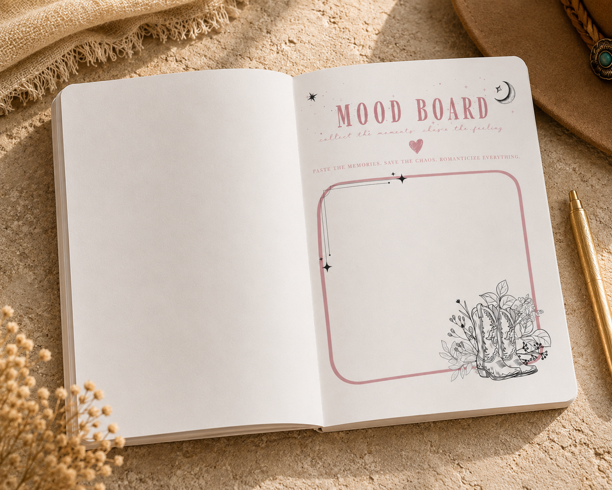 Reckless Darling Softcover Journal — Floral Bull Skull & Moon Lined Notebook