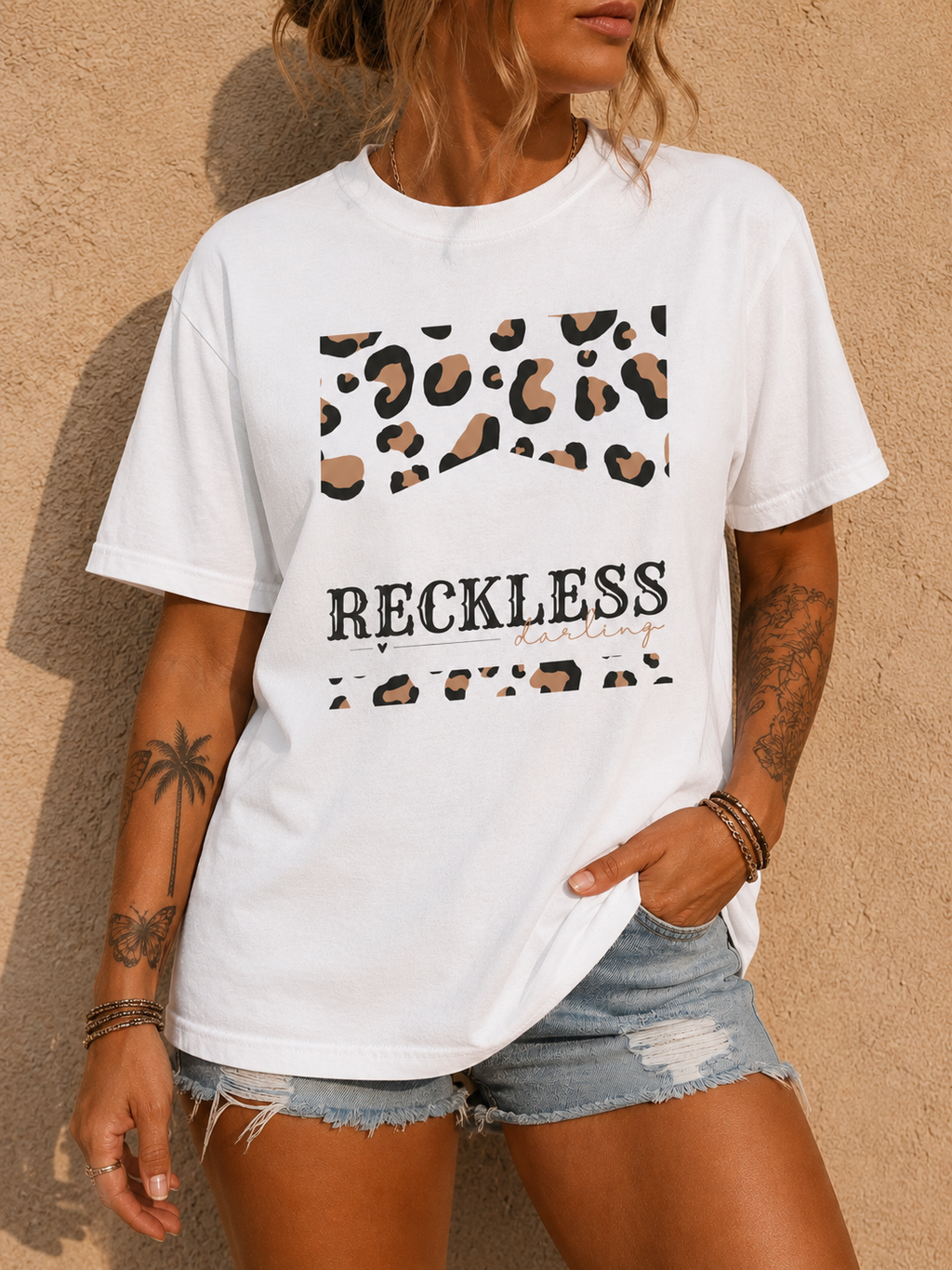 Reckless Darling Leopard Print T-Shirt