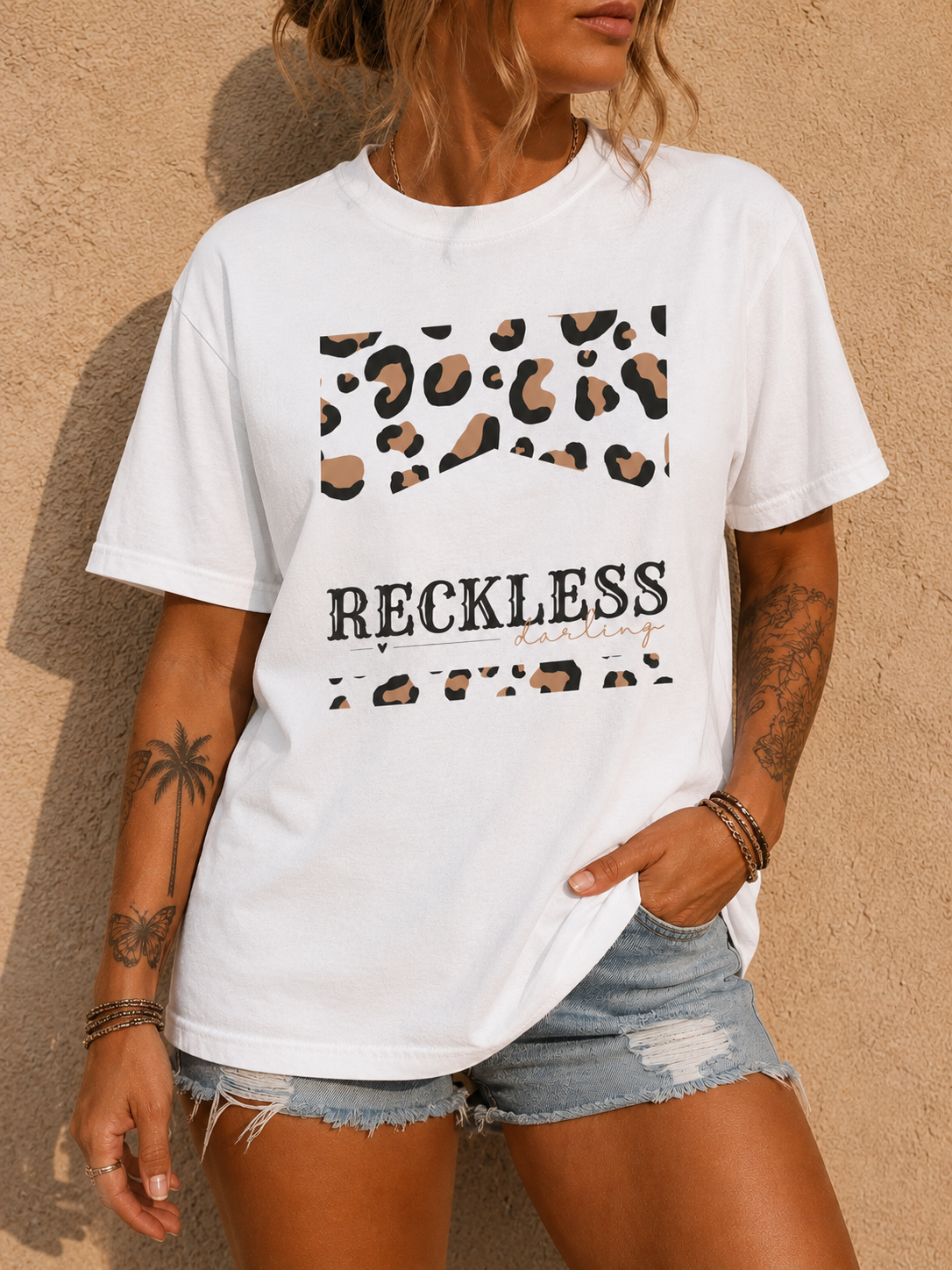Reckless Darling Leopard Print T-Shirt