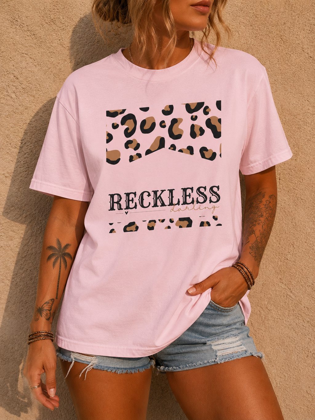 Reckless Darling Leopard Print T-Shirt