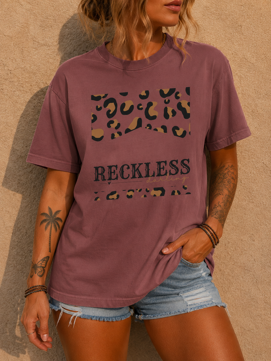 Reckless Darling Leopard Print T-Shirt