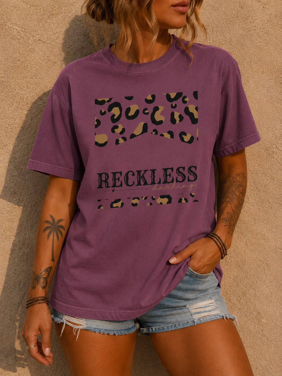 Reckless Darling Leopard Print T-Shirt