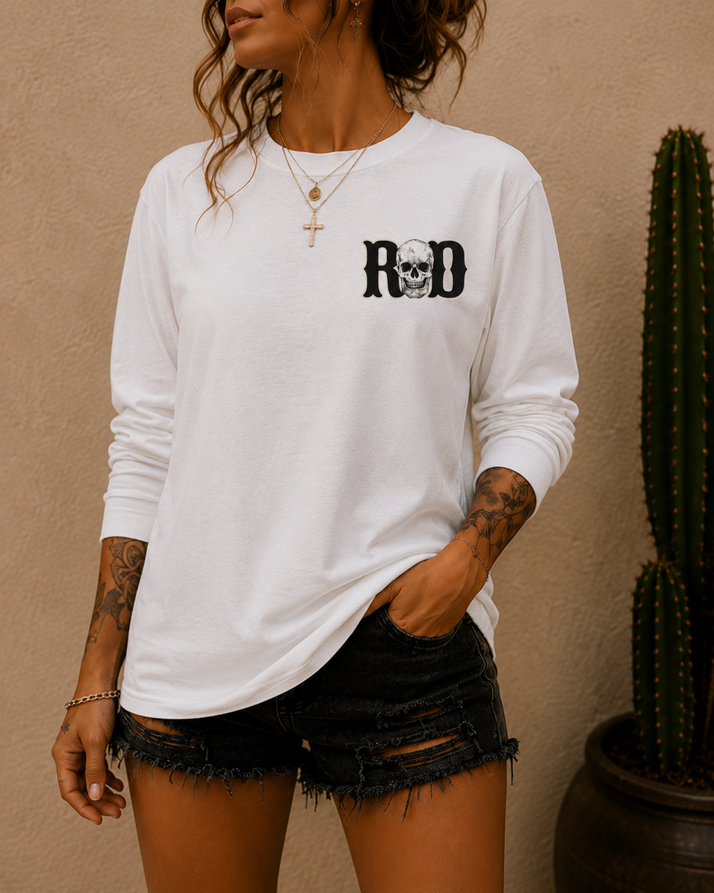 Reckless Darling Skull Long Sleeve Tee