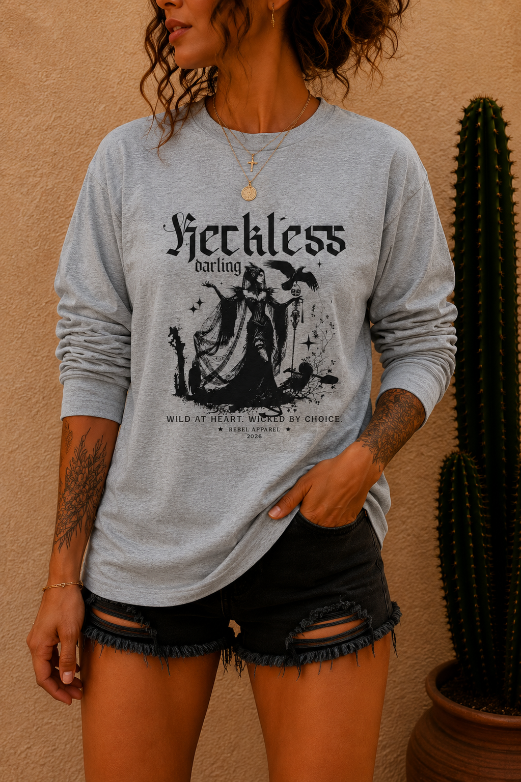 Reckless Darling Gothic Long Sleeve Tee
