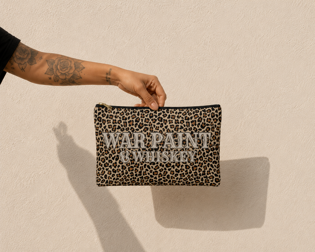 Leopard ‘War Paint & Whiskey’ Accessory Pouch