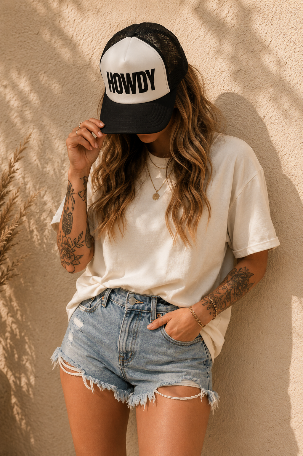 Howdy Trucker Hat — Retro Foam Mesh Cap