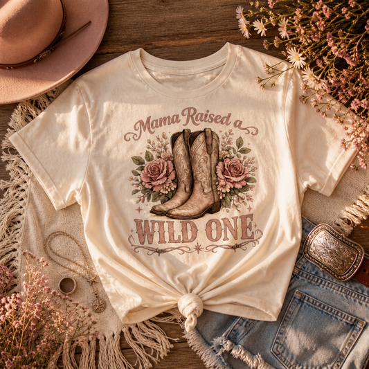 🖤 Mama Raised a Wild One Cropped Tee