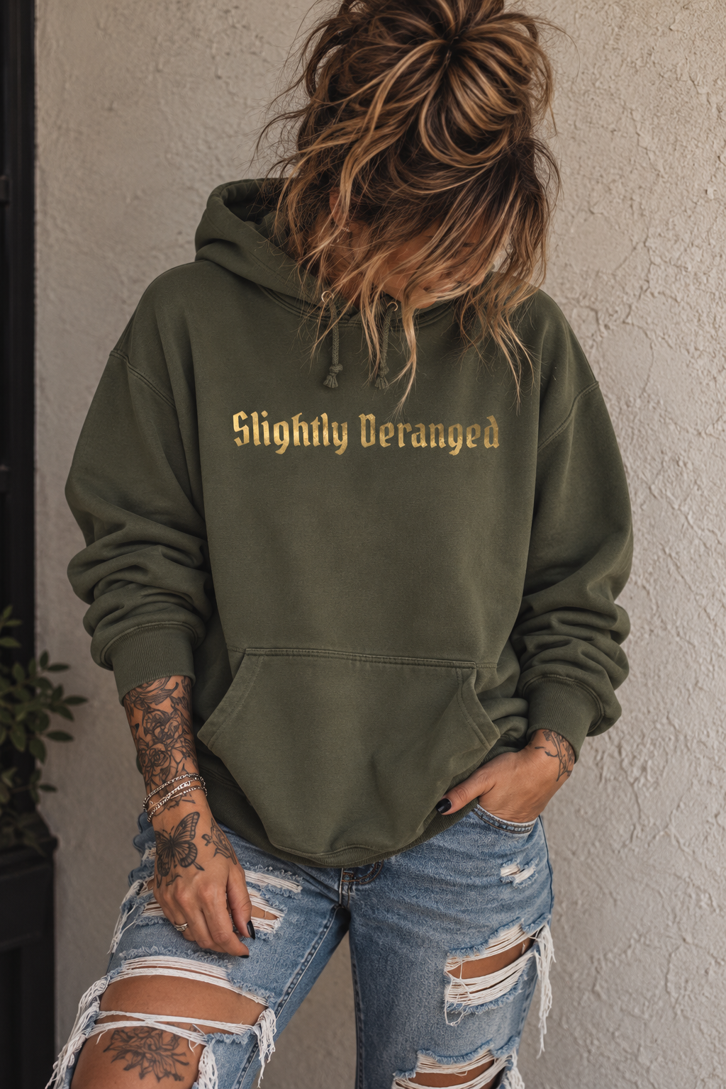 Slightly Deranged Hoodie — Graphic Hooded Sweatshirt