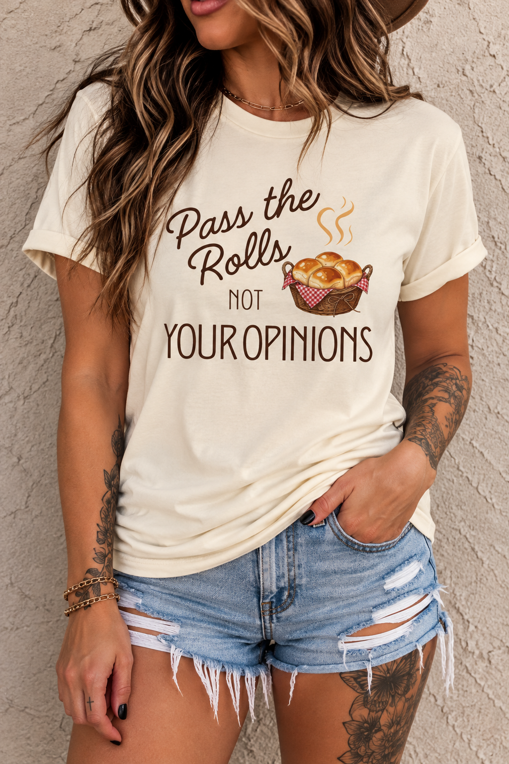 Pass the Rolls Not Your Opinions Funny Thanksgiving T-Shirt