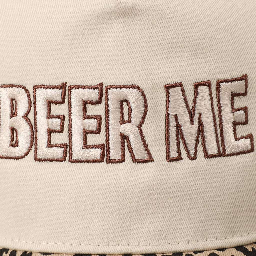 "Beer Me" Embroidered Trucker Hat — Leopard or Camo with Adjustable Strap & Breathable Mesh