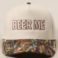 "Beer Me" Embroidered Trucker Hat — Leopard or Camo with Adjustable Strap & Breathable Mesh
