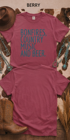 Bonfires, Country Music and Beer T-Shirt