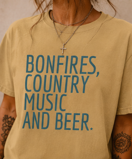 Bonfires, Country Music and Beer T-Shirt