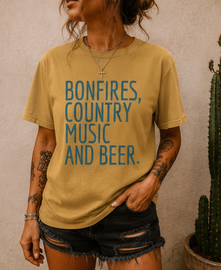 Bonfires, Country Music and Beer T-Shirt