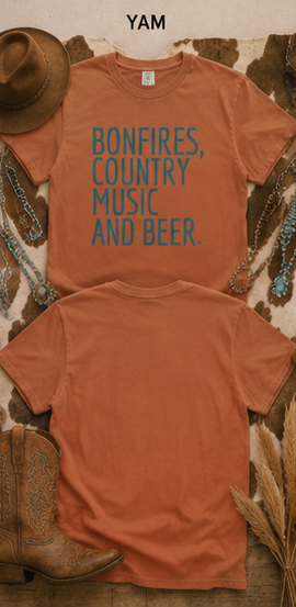 Bonfires, Country Music and Beer T-Shirt