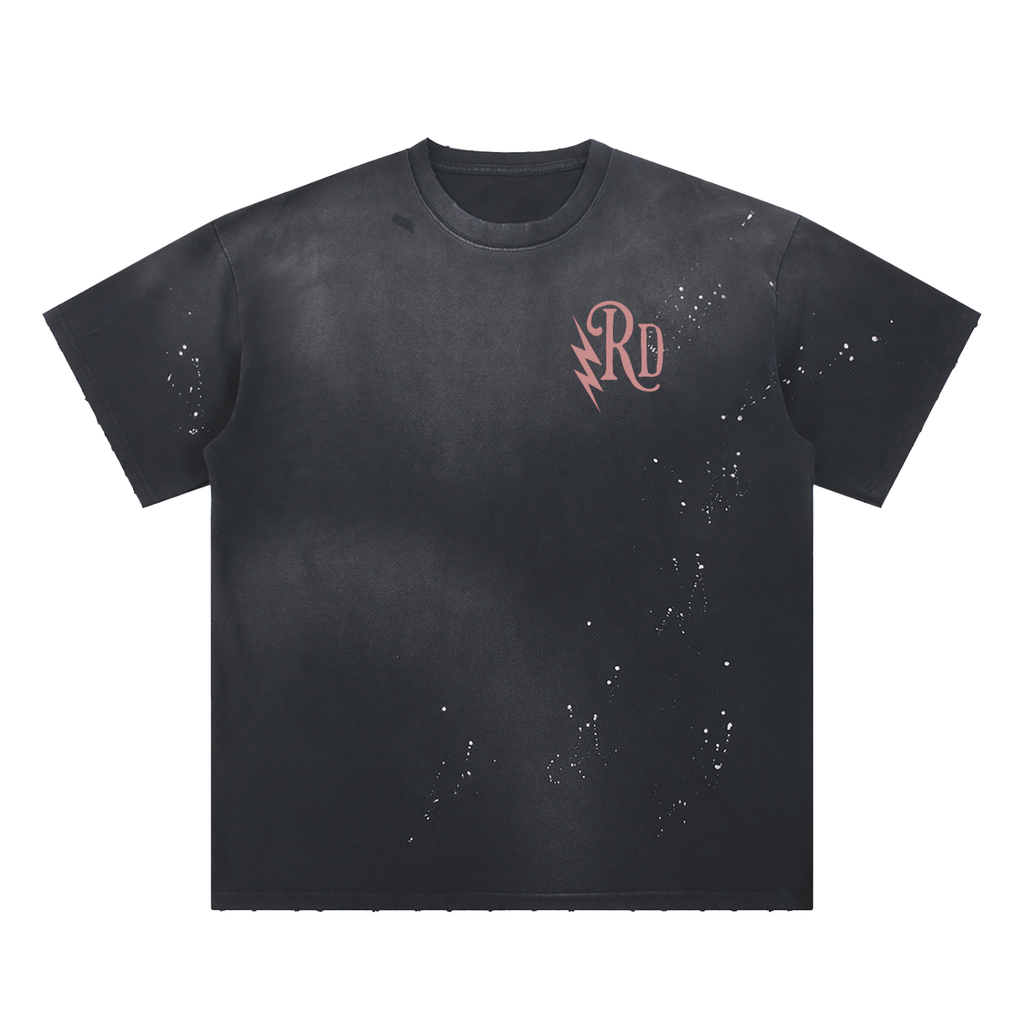 Reckless Darling Signature Hand-Frayed Sunfade Paint Splatter T-Shirt