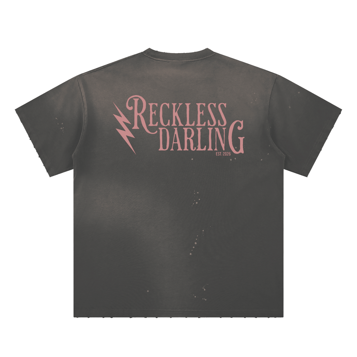 Reckless Darling Signature Hand-Frayed Sunfade Paint Splatter T-Shirt