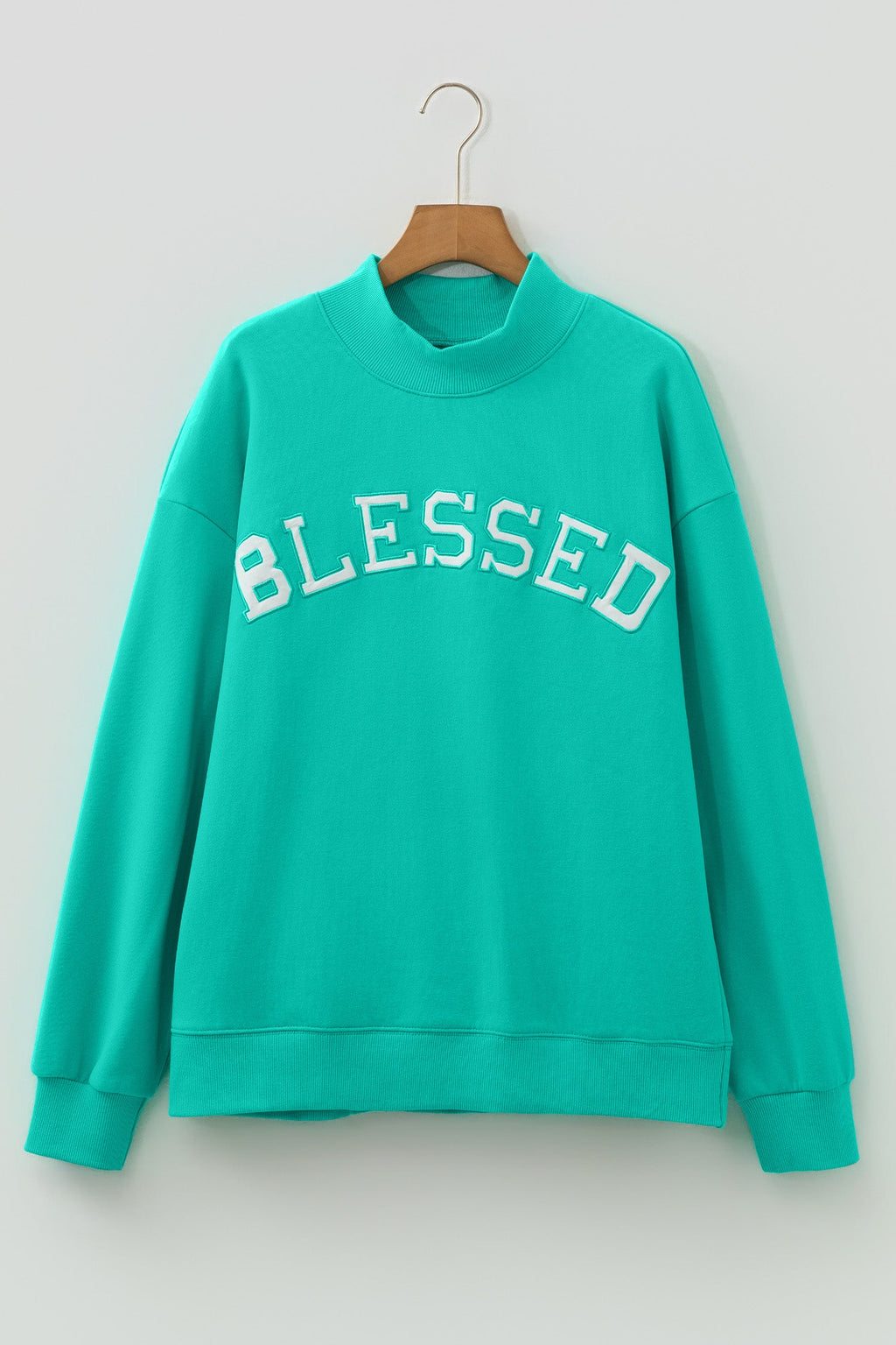 Oversized Blessed Embroidered Sweatshirt — Christian Faith Sweatshirt | Cozy Dopamine Fashion