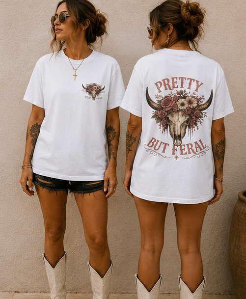 Pretty But Feral Skull T-Shirt