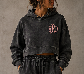 Reckless Darling Mineral Washed Crop Hoodie