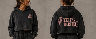 Reckless Darling Mineral Washed Crop Hoodie