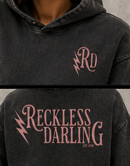 Reckless Darling Mineral Washed Crop Hoodie