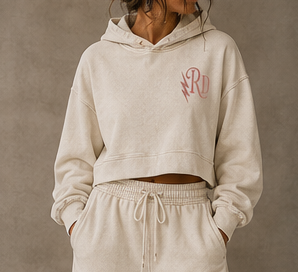 Reckless Darling Mineral Washed Crop Hoodie