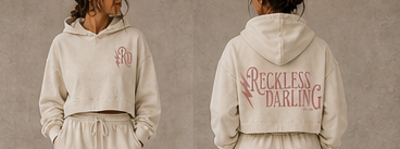 Reckless Darling Mineral Washed Crop Hoodie