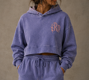 Reckless Darling Mineral Washed Crop Hoodie