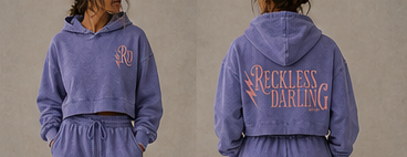 Reckless Darling Mineral Washed Crop Hoodie