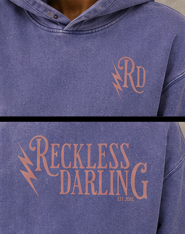 Reckless Darling Mineral Washed Crop Hoodie