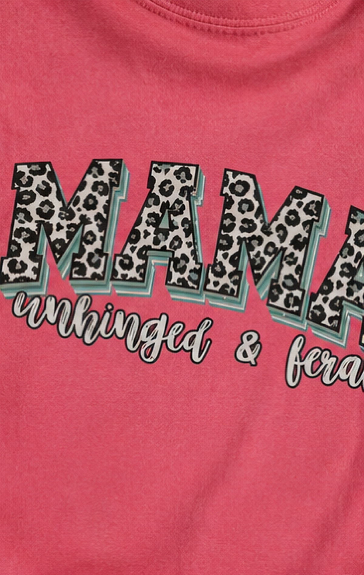 Mama Leopard Print T-Shirt — Mama Unhinged and Feral Graphic Tee